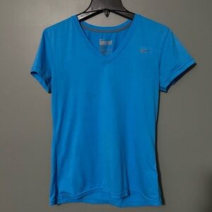 Nike Women's Blue Dri-FIT V-Neck Tee